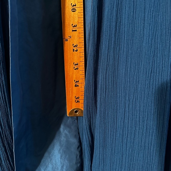 MOULINETTE SOEURS Anthropologie 8 Royal Blue Silk After Party Dress Empire Waist - Picture 9 of 10